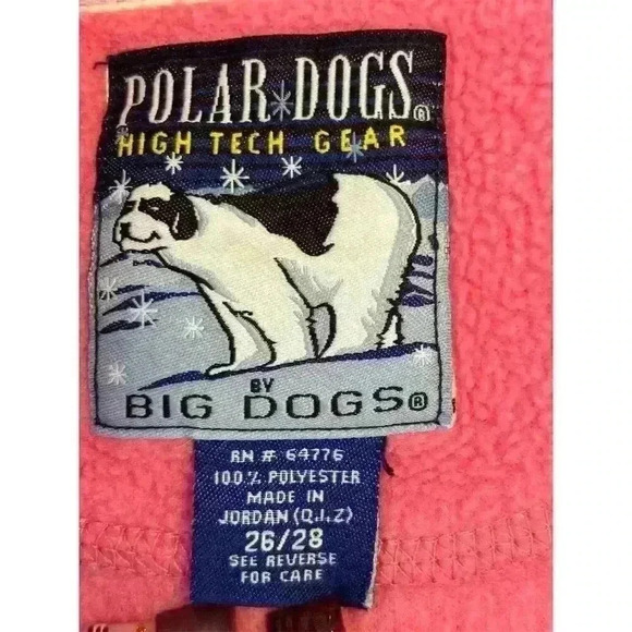 Vintage Polar Dogs Women's Pink Fleece Full Zip Sweater Size 26 - Picture 3 of 7